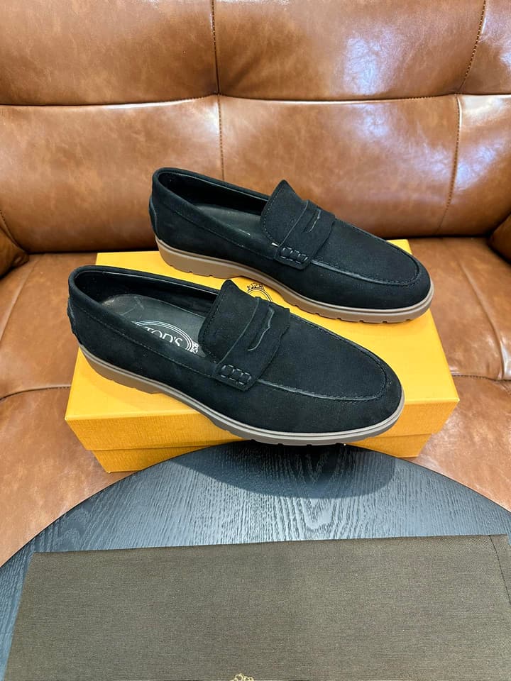 Tod's Suede Calfskin Loafers