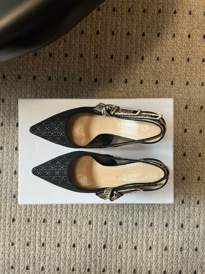 Dior Classic Polka Dot Bow Pumps in Deep Quilted Black