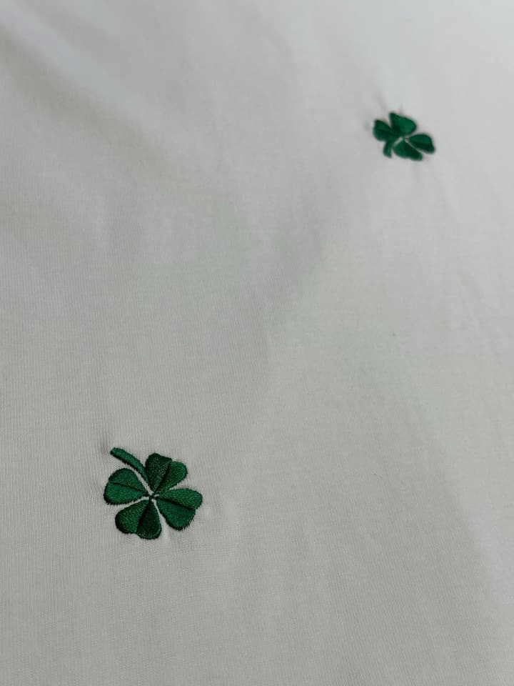 Dior Clover Embroidery Short-Sleeve T-Shirt in Black