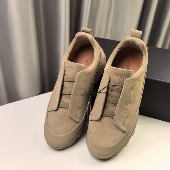 Ermenegildo Zegna Triple Stitch™ Monte Luxury Casual Shoes in Black Leather