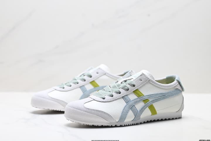Onitsuka Tiger Mexico 66 NIPPON MADE Sneakers in Cream With Gold And Orange Stripes