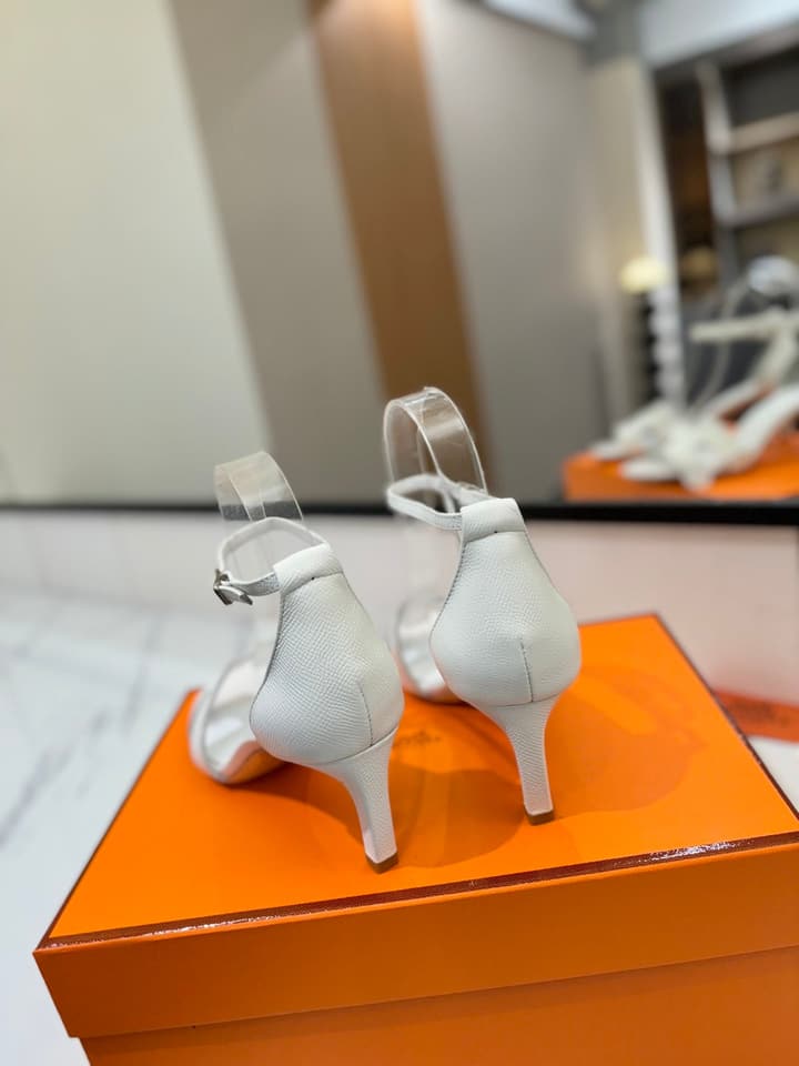 Hermès Classic Palm Grain Cowhide Heels – 6.5cm in Black