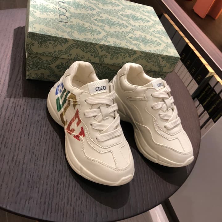 Gucci Children's Dad Sneakers – Kids Collection in Cream With Cartoon Graphic