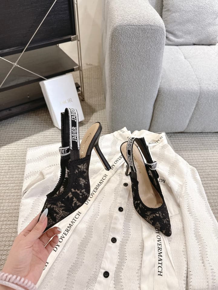 Dior J'Adior Patent Leather Kitten Heel Sandals in Classic Black Smooth Leather