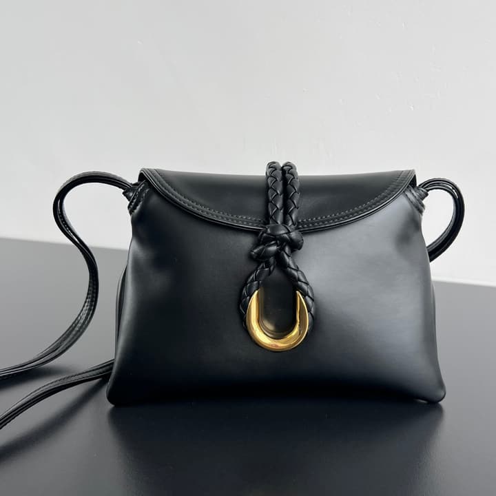 Bottega Veneta Baby Liberta Calfskin Shoulder Bag in Classic Black