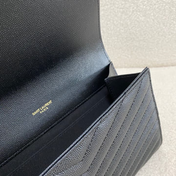 Saint Laurent Cassandre Grained Leather Clutch Bag