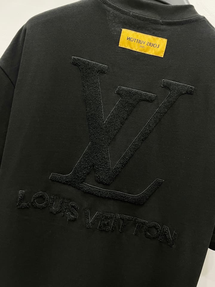 Louis Vuitton Towel Embroidery Classic Logo T-Shirt – 2025SS in Classic Black