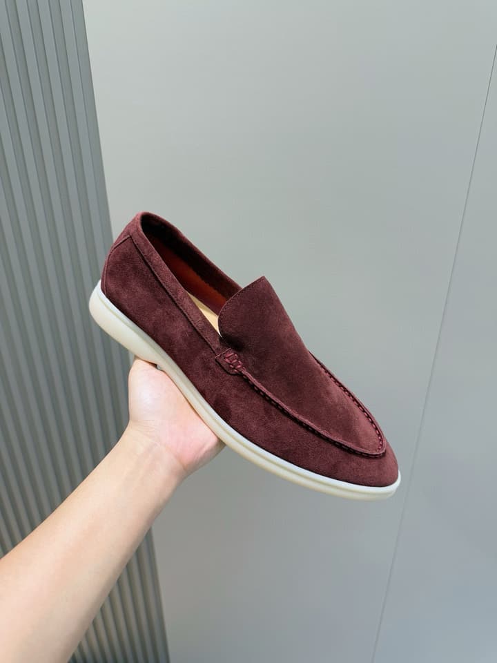 Loro Piana Italian Handmade Suede Driving Shoes in Black Suede