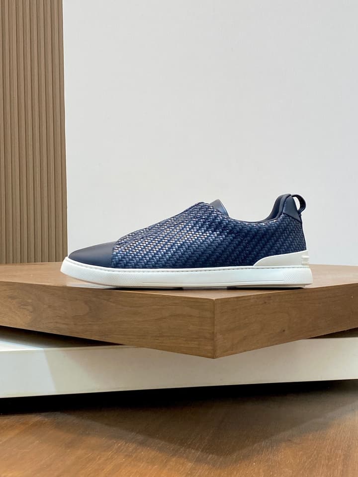 Ermenegildo Zegna Triple Stitch Sneakers in Black