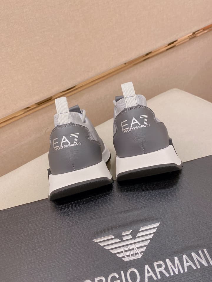 Armani Official Synchronized Knit Sneakers in Dark Grey Knit