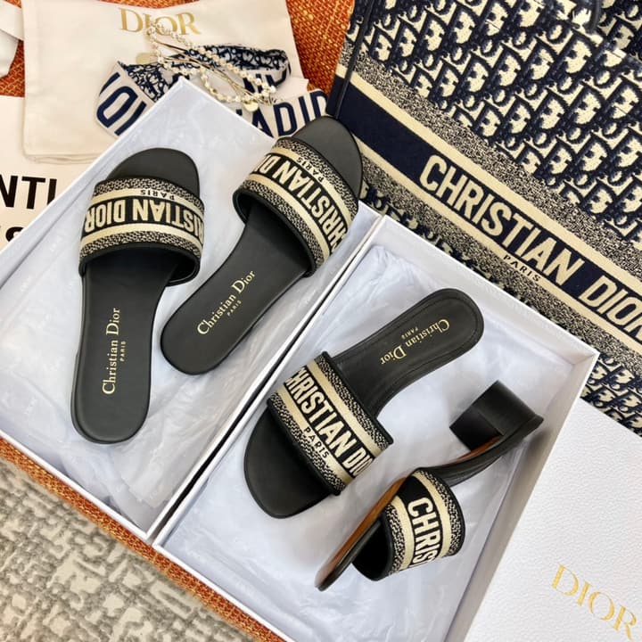 Dior Ladies Oblique Embroidered Slides – Spring/Summer Collection