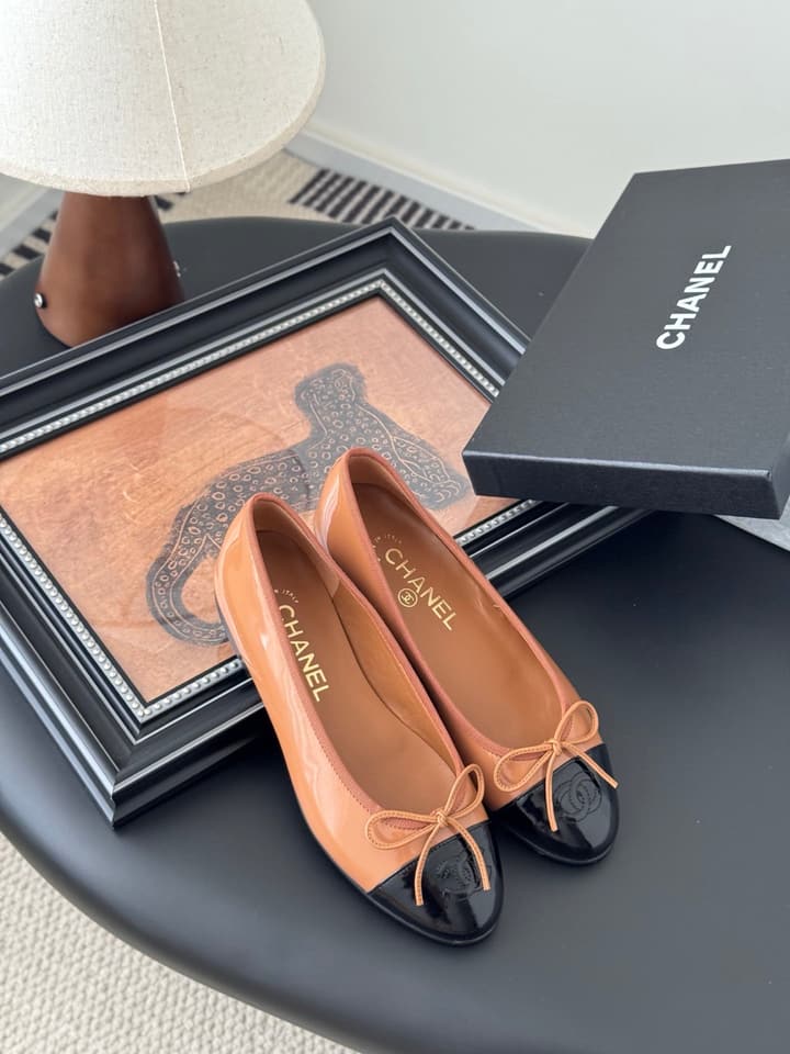 Chanel Classic Round Toe Ballet Flats in Dusty Rose With Bow