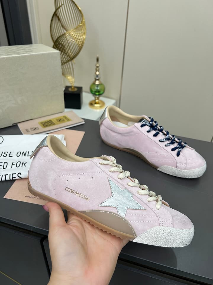Golden Goose GGDB Star Distressed Sneakers in Black Suede