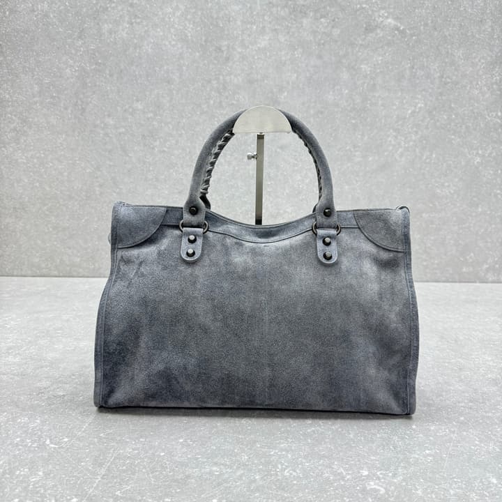 Balenciaga Le City Medium Suede Shoulder Bag in Caramel Suede