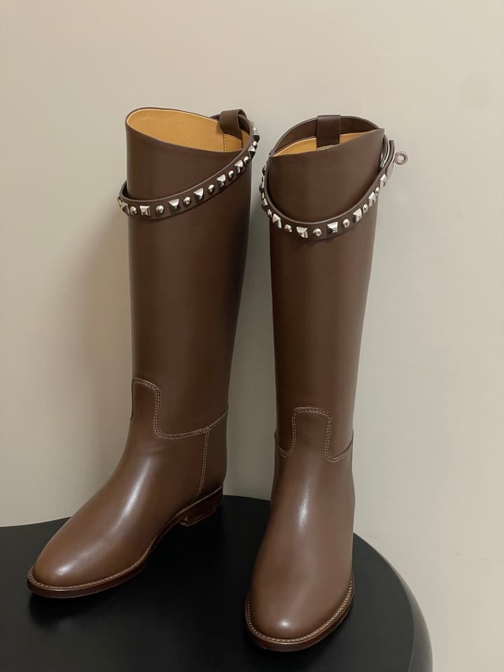 Hermès Jumping Series Kelly Buckle Knee-High Boots in Black