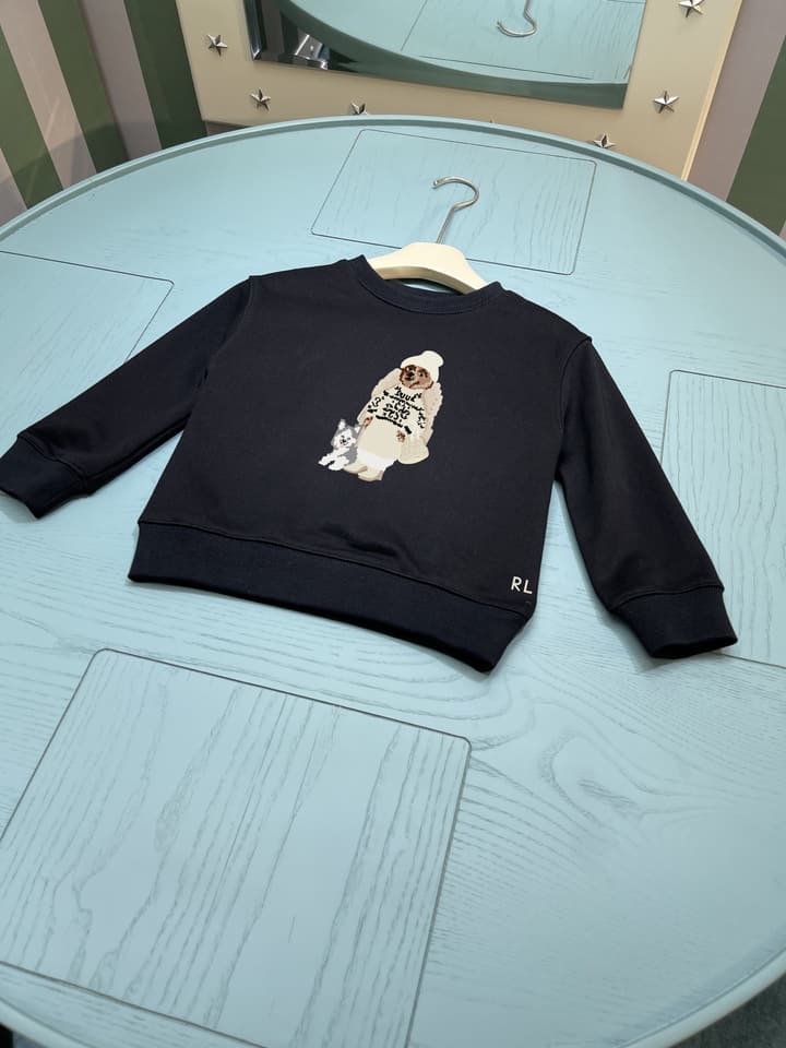 Ralph Lauren Kids' Round Neck Sweatshirt – 2025FW in Black Graphic Sweatshirt