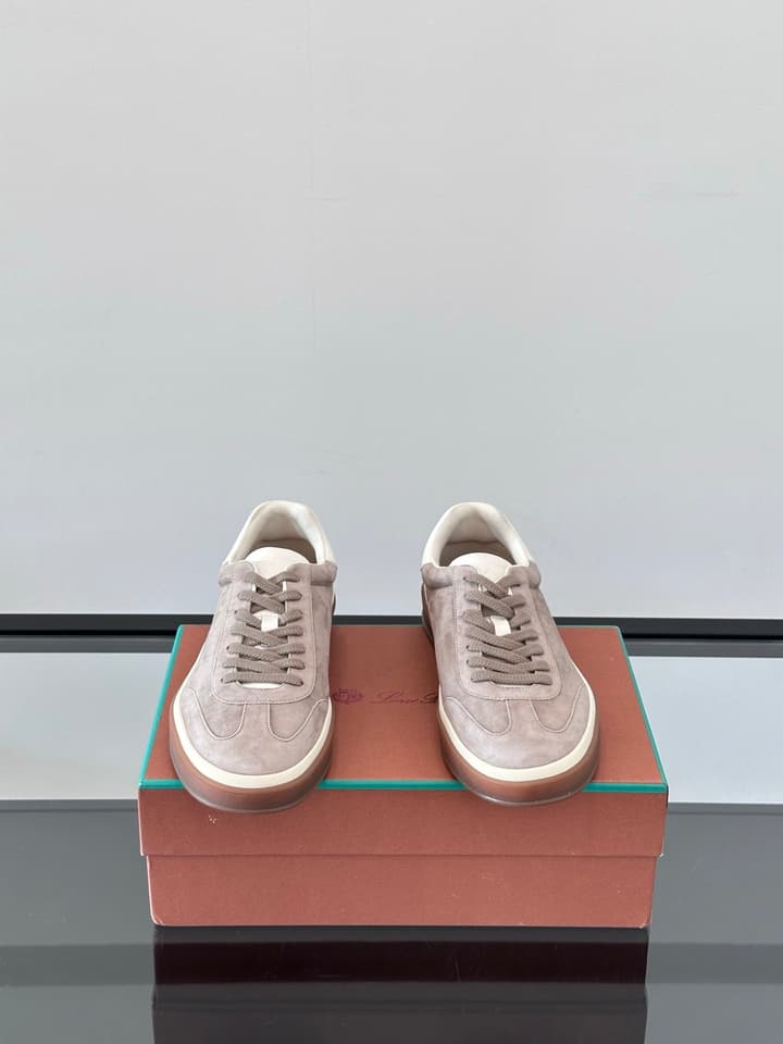Loro Piana WeekendWalk Suede Sneakers in Cream Suede