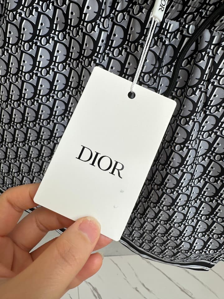 Dior Men's Casual Beach Shorts – 2025SS Collection in Black Dior Band Monogram