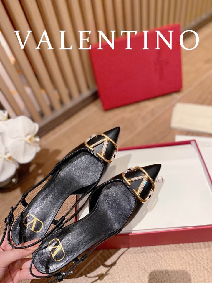 Valentino VLogo Signature Rhinestone Low-Heel Pumps – 2022 Collection in Nude Beige