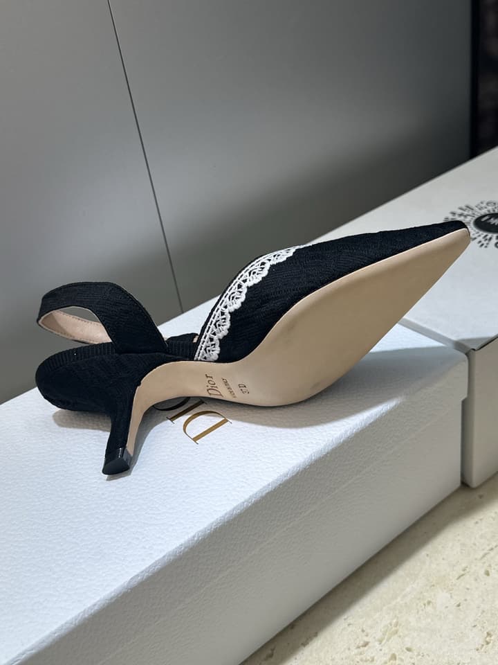 Dior J'Adior Dentelle Slingback Heels – 2026 Early Spring Haute Couture Collection in Beige
