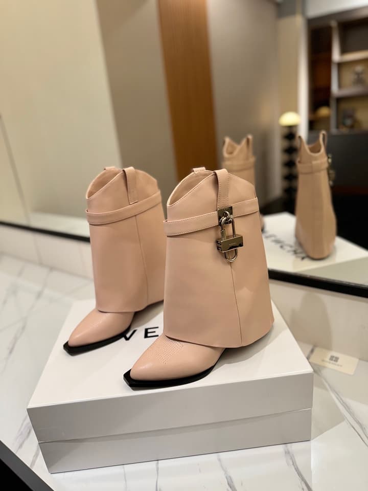 Givenchy High-Heel Embroidered Long Boots – 2024 SS in Black Leather