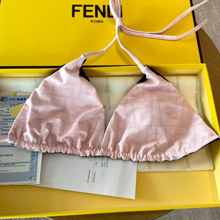 Fendi One-Piece Swimsuit in Brown Ff Monogram