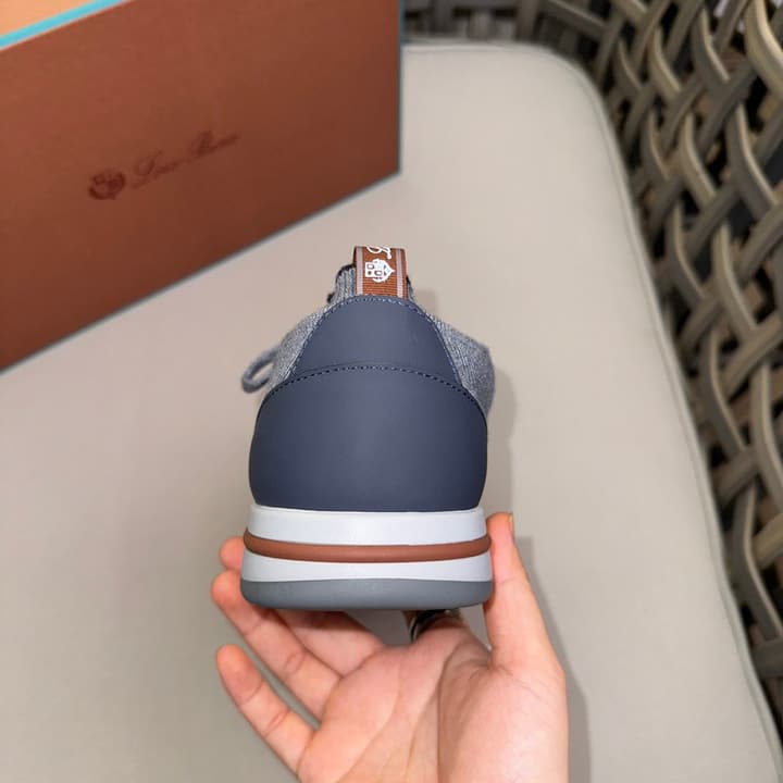 Loro Piana Flexy Walk Wool Knit Sneakers in Midnight Blue