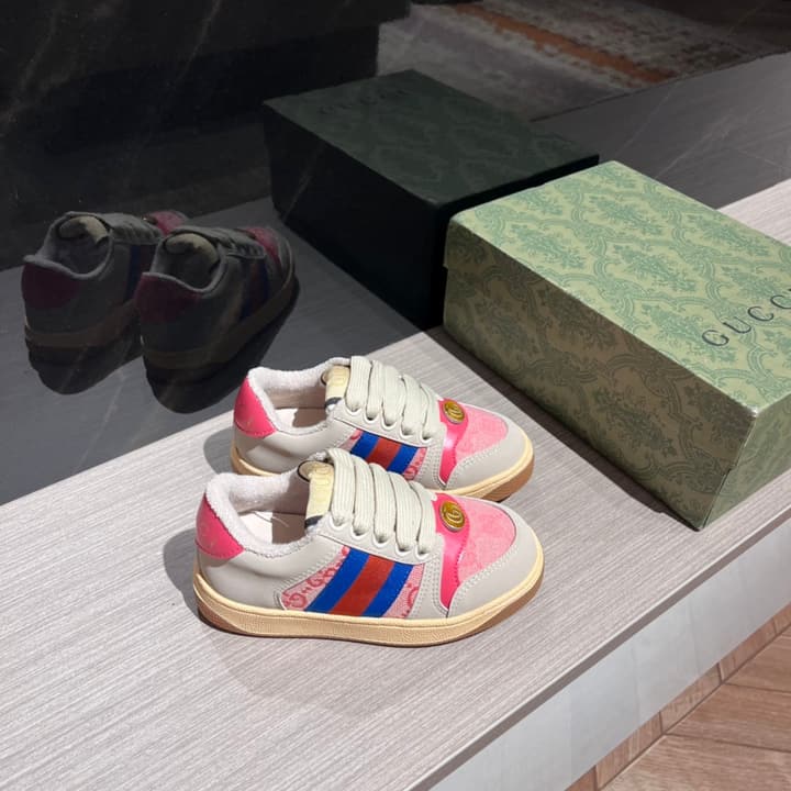 Gucci Rhyton Distressed Sneakers – Kids Collection – 2023SS in Navy Blue Toe
