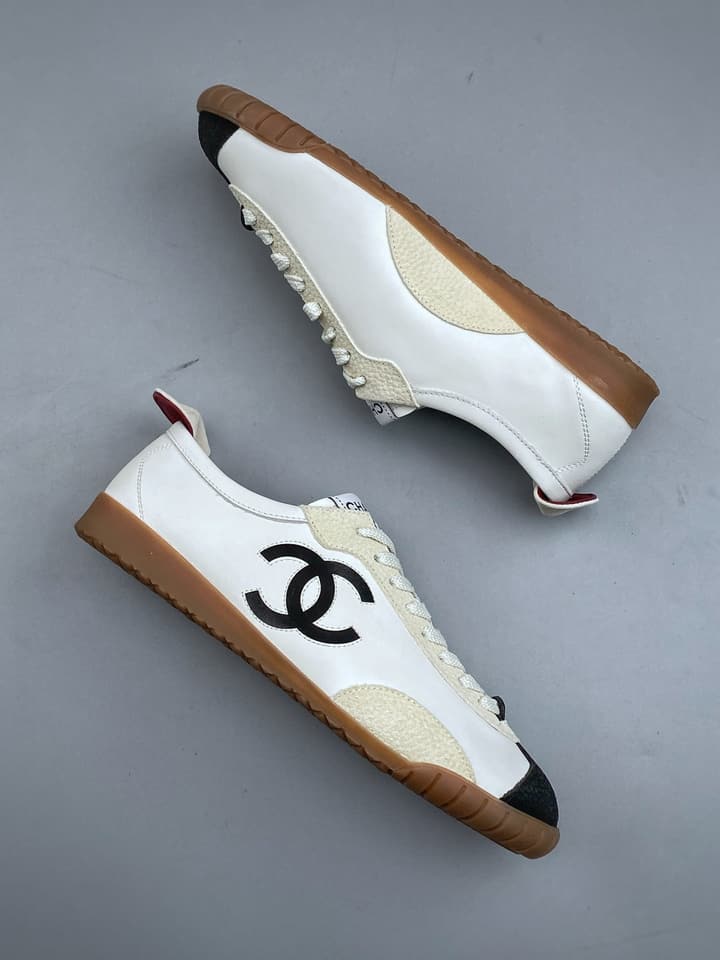 Chanel Panda German Training Sneakers – 2026 Spring/Summer Collection – 26P in Tan And White