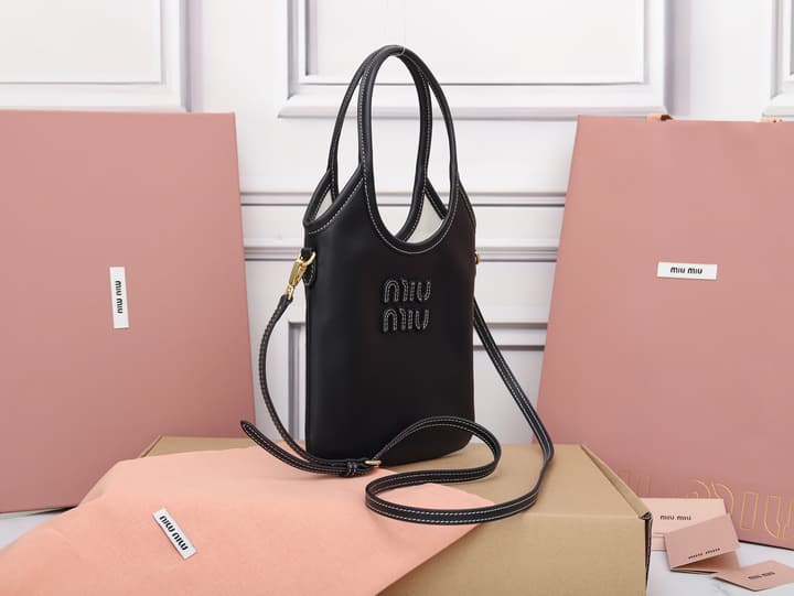 Miu Miu Mini Tote Bag in Black