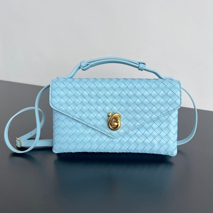 Bottega Veneta Knot Lock Crossbody Bag – 2025 Early Spring in Black Woven
