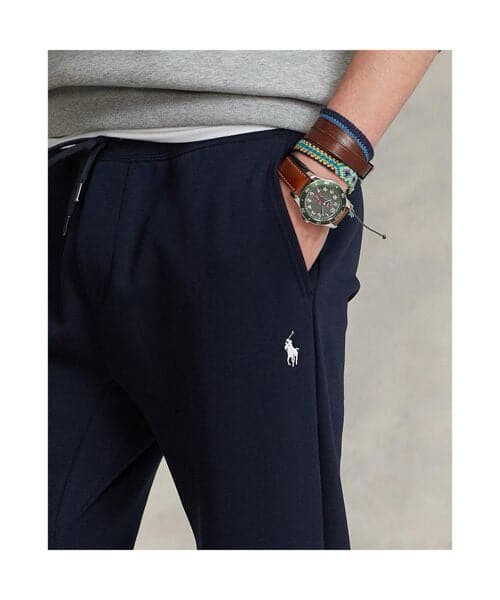 Ralph Lauren Classic Double-Sided Knit Jogger Pants in Black