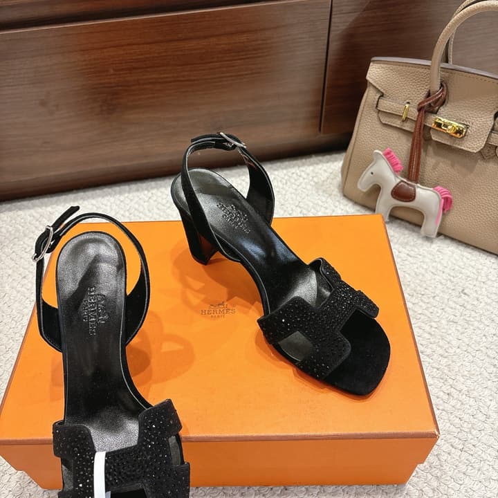 Hermès Eremite 80 Heeled Sandals in Black