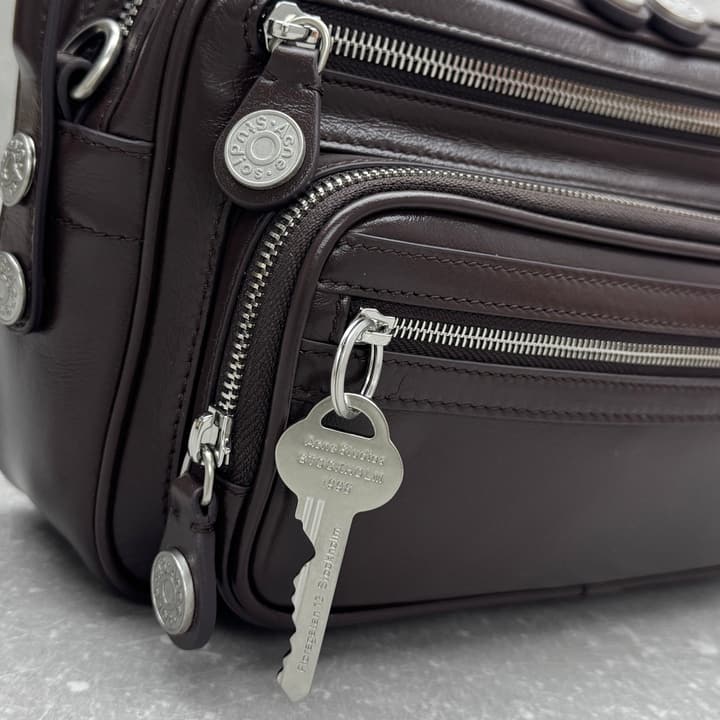 Acne Studios Retro Collapsed Camera Bag in Chocolate
