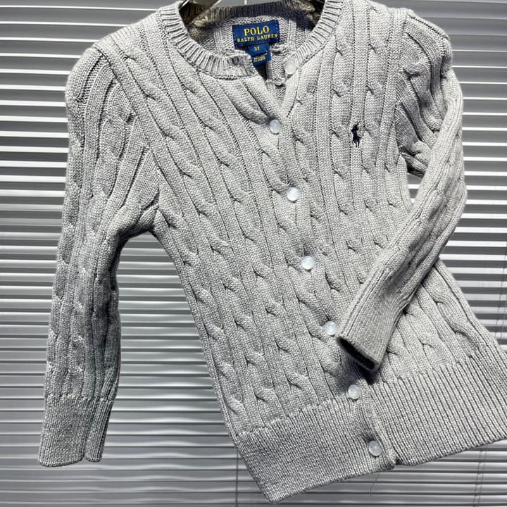 Ralph Lauren Cable Knit Cardigan – Kids Collection in Dark Navy Cable Knit