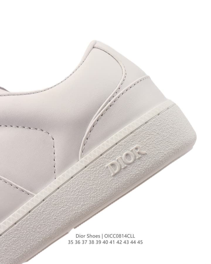 Dior Unisex White Platform Sneakers – Spring/Summer Collection – 25SS in Beige With Brown Stripe