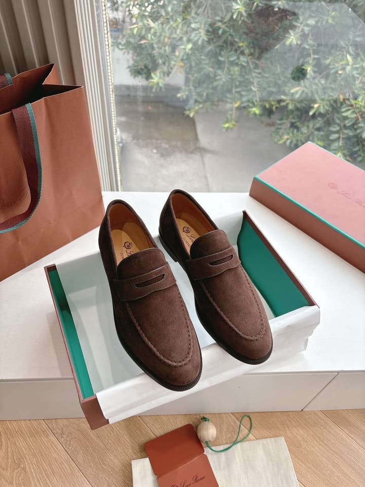 Loro Piana Loafers in Black Suede
