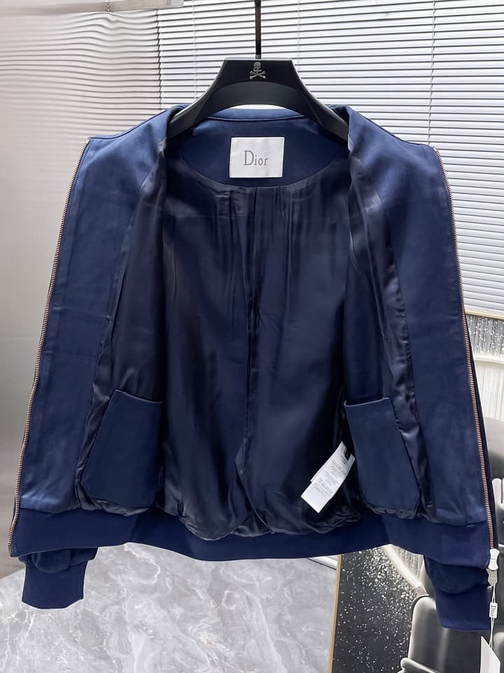 Dior Lapel Collar Jacket – 2025 Collection in Beige Bomber Jacket