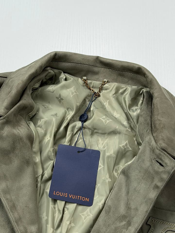 Louis Vuitton 3D V Embroidered Suede Workwear Jacket