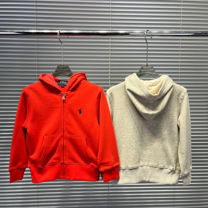 Ralph Lauren Thin Hooded Cardigan Jacket – Kids Collection in Bright Red Cardigan