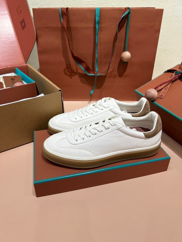 Loro Piana LP Tennis Walk Unisex Sneakers in Black Leather