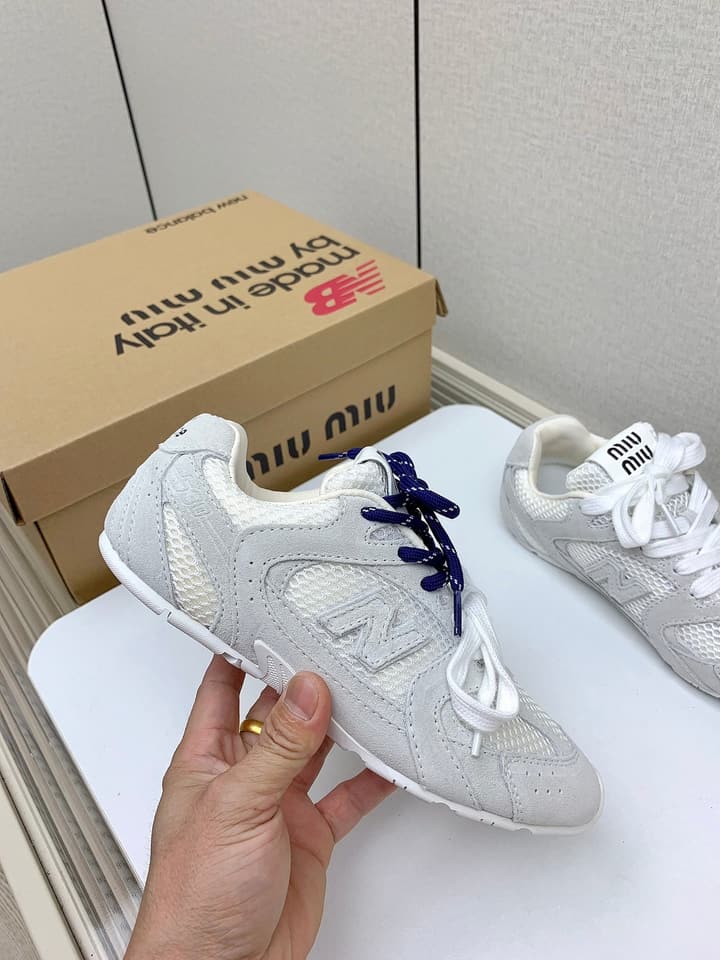 Miu Miu x New Balance Collaboration Runway Sneakers – 2024 in Distressed Grey