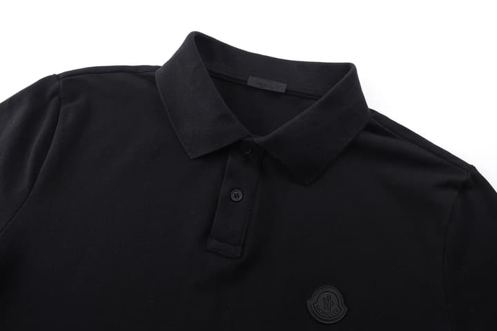 Moncler Logo Patch Cotton Pique Polo Shirt – 26SS in Black