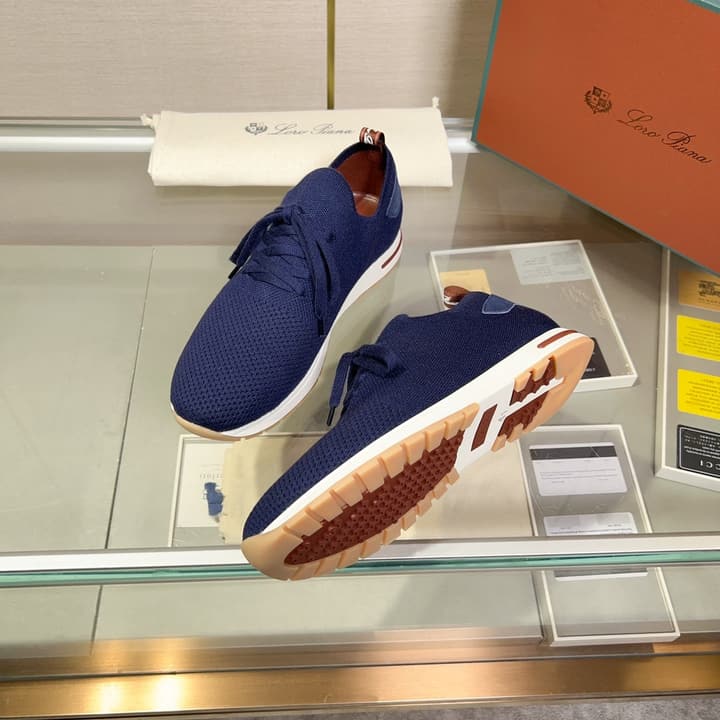 Loro Piana Breathable Suede Loafers in Solid Dark Blue