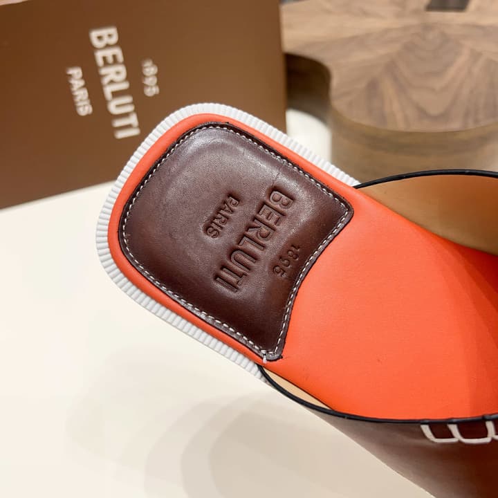 Berluti Hand-Painted Calfskin Slippers in Matte Black