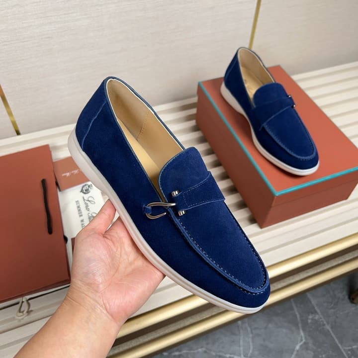 Loro Piana New Moccasin Shoes in Brown Suede