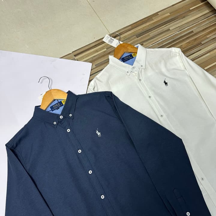 Ralph Lauren Embroidered Oxford Cotton Shirt – 2025 in Navy Blue
