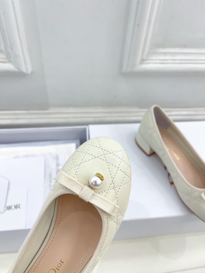 Dior Cannage Pearl Ballet Pumps – 2024 Spring/Summer Collection in Black