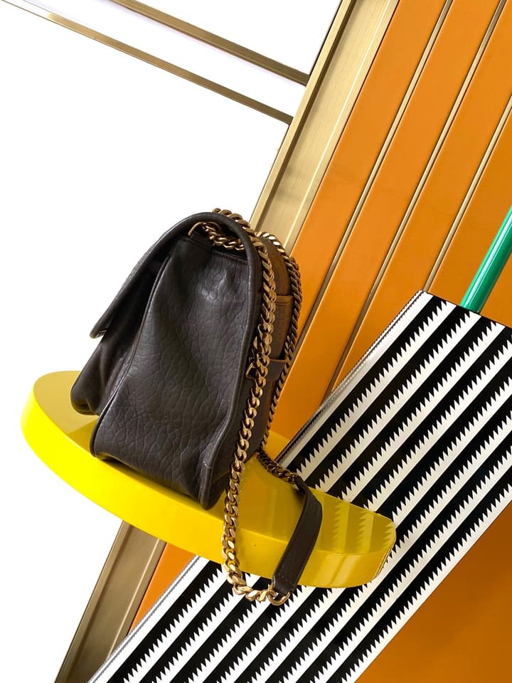 Saint Laurent Niki Medium Flap Bag in Cream Leather