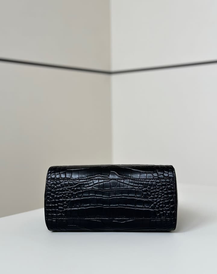 Fendi Peekaboo Embossed Crocodile Handbag in Classic Black Croc Embossed